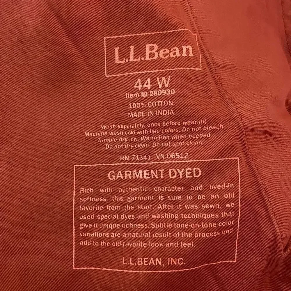 L. L. Bean inseam measures