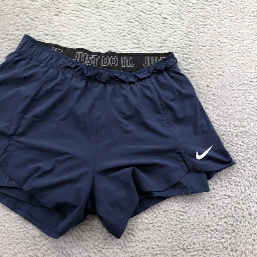 Nike Shorts Mens Large Blue Dri-FIT Microfiber 4 Inch Running Lined Gym Pockets