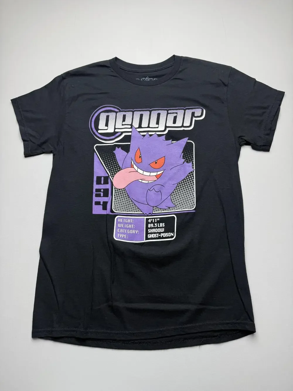 Pokemon Shirt Mens Medium Black Gengar Graphic Tee Ghost Poison Anime Tagless