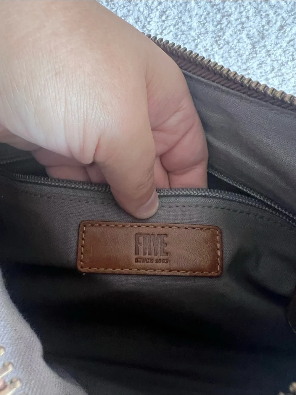 Frye Melissa‎ Zip Crossbody Leather Brown Purse Bag
