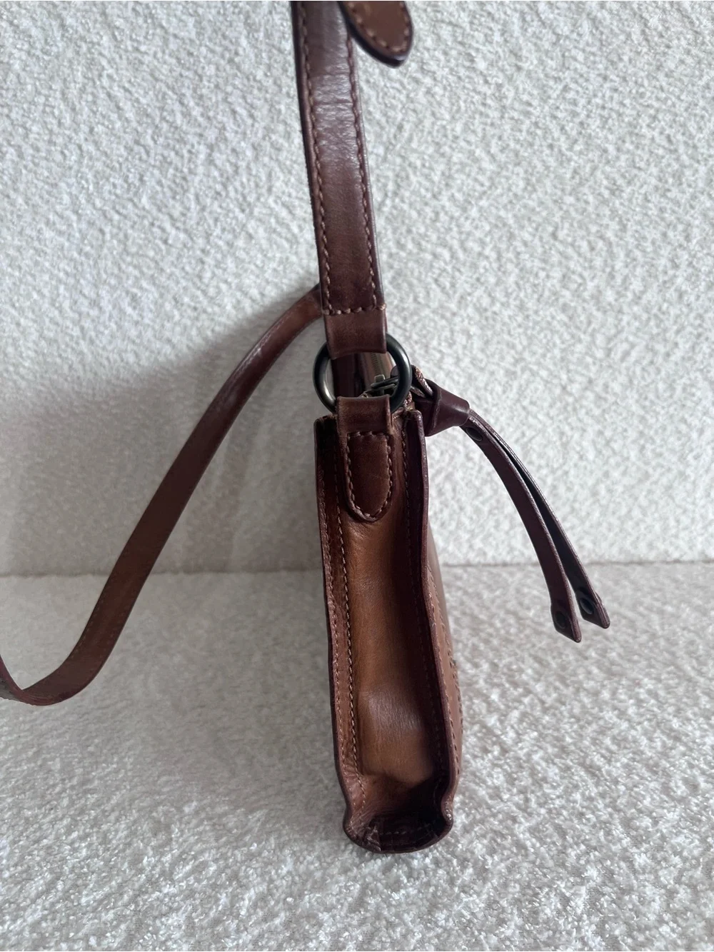 Frye Melissa‎ Zip Crossbody Leather Brown Purse Bag